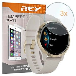 REY [Lot de 3] Verre Trempé pour Garmin Venu 2S 40mm, Protecteur d'écran qualité supérieure (REY ®, neuf)