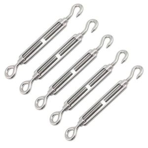 Tendeur De Cable, Tendeur Cable Acier, 5 Pièces Tendeur Inox, M6 Tendeur Cable, Tendeur Crochet Et œil Acier Inoxydable 304, Tendeur Acier, Tendeur De Fil De Tendeur M6, Tendeur De Fil Tendeur M6 (UP LII, neuf)