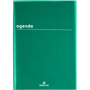 Oberthur - Grand Agenda Scolaire Journalier Boréal - Septembre 2025 à Septembre 2026 - Format 15 x 21 cm - Coloris Vert (Papeterie Libellus, neuf)