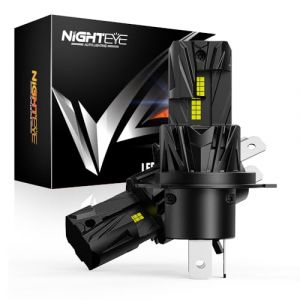 NIGHTEYE Ampoule H4 LED 27000LM, 1:1 Mini Design, Ampoule LED H4 blanc froid 6500K, Plug and Play,Feux de Croisement et de Route Automatiques, &Eacute;tanch&eacute;it&eacute; IP68, Pack de 2 (jzlinhomeled, neuf)