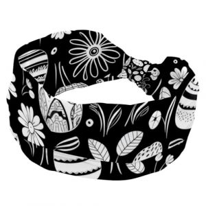 Bandeau pour femme - Motif &oelig;uf de P&acirc;ques - Lapin noir et blanc - Turban de sport extensible - Doux et nou&eacute; - Pour le yoga et l'entra&icirc;nement quotidien (ocenuttldat, neuf)