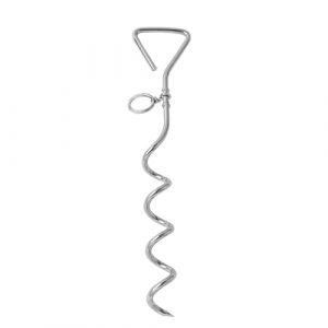 WePet Piquet d'attache pour Chien en Argent Durable, Attache extérieure sécurisée pour Toutes Les chaînes de câble, Laisse de Camping, Cour de Camping, résistant à la Rouille, Taille M,42 cm (WePet EU, neuf)