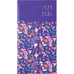 Oberthur - 1 Agenda Semainier Chelsea - Août 2025 à Août 2026 - Format 9,5 x 17 cm - Visuel Végétal - Bilingue (Papeterie Libellus, neuf)