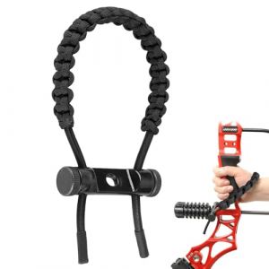 Agatige &Eacute;lingue d'arc de Poignet de Tir &agrave; l'arc, &Eacute;quipement de Tir &agrave; l'arc R&eacute;glable Compos&eacute; Poignet Sangle Cordon Tir Cible Corde Tress&eacute;e Corde de Poignet Compos&eacute;e Accessoire de Chasse (Noir) (YuchooesEU, neuf)