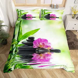Pierre Zen Housse de Couette Meditation Tranquil Nature Ouvrages d'art Parure de Lit 220x240cm Zen Spirituel Ultra Doux D&eacute;cor de Chambre Nature Theme (Bofanshangmao, neuf)