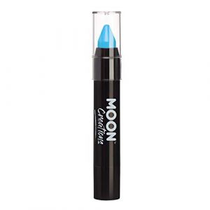 Moon Creations Crayons pour le corps en bâton de peinture pour le visage | Peinture pour le visage résistante à la sueur et à l'eau | Sans cruauté | Pour enfants, adultes, Halloween, ciel bleu, 3,5 g (NeonBeauty, neuf)