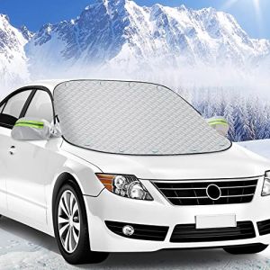 Protege Pare Brise Givre Hiver Magnétique, Protection Pare Brise Gel Voiture Couverture Pare Brise Voiture SUV Universelle, Bache Pare Brise Anti Givre Voiture Anti Neige Gel Soleil Grele, 156 x 126cm (GAXIQI OTG LIMITED, neuf)