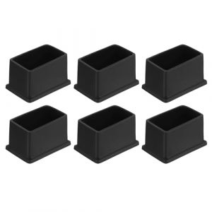 QUARKZMAN 6Pcs Embouts de Pieds de Chaise Carrés en PVC, 50mm x 30mm OD, Noirs, pour Protéger Les Pieds de Meubles de Table, Les Couvercles de Pieds de Chaise, Les Protecteurs de Sol (QUARKZMAN, neuf)