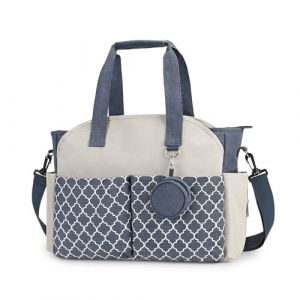 Lmbabter Sac &agrave; langer avec station &agrave; langer am&eacute;lior&eacute;e, sac &agrave; langer multifonction pour b&eacute;b&eacute; avec bandouli&egrave;re r&eacute;glable, bleu/beige, Taille unique (shouquanshangmao01, neuf)