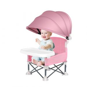 Chaise Plage Bebe Chaise De Camping Pour Bébé Chaise Haute Bébé Avec Plateau Amovible Et Parasol Chaise Bebe Pliante Chaise Haute De Voyage Portable Pour Intérieur Et Extérieur,38x31x37cm (siuwad, neuf)