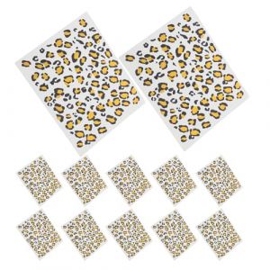 FOMIYES Lot de 12 Tatouages Temporaires L&eacute;opard Paillet&eacute;s Imperm&eacute;ables, Autocollants Hydrographiques pour Peau Sensible, Motifs Peau de L&eacute;opard R&eacute;alistes, Faciles &agrave; Appliquer pour F&ecirc;tes (Family&Personal, neuf)
