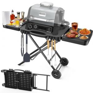 Chariot de barbecue pour Weber Q100, Q200, Q300, Enders Urban, Nexgrill, Ninja Woodfire Grill, four &agrave; pizza, Solo Stove, Burnhard Wayne (Denmay, neuf)