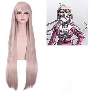 LINLINCD - Anime Coser Wig Miu Iruma Mignon Rose Color Wig : Trigger Happy Havoc Cosplay Longue perruque Cosplay Perruque 100 cm Cheveux synthétiques (SONGBINHAODIAN, neuf)