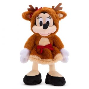 Disney Store Official Peluche Minnie en Renne de Taille Moyenne avec Tenue de fêtes et Bois, 34 cm (Disney Store FR, neuf)