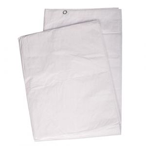 Mivos Bâche universelle 3 x 5 m – Blanc – Bâche en tissu imperméable 60 g/m² pour meubles de jardin en bois – Bâche de protection résistante à la moisissure – Bâche de jardin avec œillets en aluminium (MIVOS, neuf)