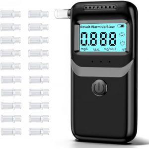 TONOS Ethylotest Electronique, Ethylotest, Ethylotest Electronique Homologué NF avec Affichage Numérique LCD Bleu, Alcotest Professionnel pour Un Usage Domestique ave 20 Embouchures (ouzhou888, neuf)
