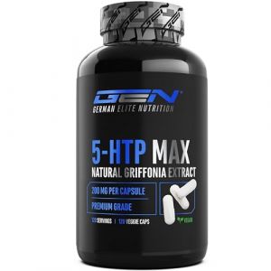 5-HTP MAX - 120 gélules - 200 mg de issu d'extrait naturel de Griffonia Simplicifolia - 30% de 5-HTP dans les graines - Purement végétal - Sans additifs indésirables, hautement dosé, végétalien (LifeBalance Trading Supplements, neuf)