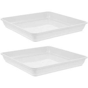 VALICLUD Lot de 2 Pots de Fleurs Carr&eacute;s Bac de R&eacute;cup&eacute;ration d'eau en Plastique 60 X 60 CM Cuisine et Rebord de Fen&ecirc;tre (Cedongh, neuf)