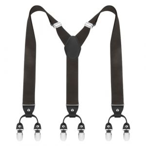 ACWOO Bretelles Homme, Réglable Élastiques Hommes Bretelles, 6 clips Heavy Duty Y Suspenders Style Bretelles, Sangle Pantalon Bretelles pour Hommes et Femmes (AOGOE-EU, neuf)