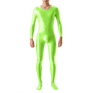 Ensemble de Compression Pour Homme - T-Shirt Rashguard à Manches Longues et Pantalon - Effet Mouillé en Latex - Pour Fitness, Gym, Yoga - Vert, XL (SDFKLJV, neuf)