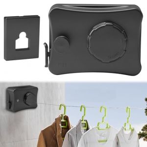 Fil A Linge Retractable 5.1m, Corde à Linge RéTractable Robuste éTendoir à Linge RéTractable Fils à Linge en Acier Inoxydable Sechoir A Linge Corde A Linge Murale Capacité De Charge : 20 Kg (JorkolYu, neuf)