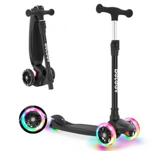 BELEEV A3 Trottinette Enfants 3 Ans, 4 Guidon R&eacute;glable en Hauteur, Roues Lumineuses en PU, Scooter &agrave; 3 Roues Deck Extra-Large et Antid&eacute;rapant Trotinette pour Enfant de 3-12 Ans pour Filles Gar&ccedil;ons (MeiShangStore, neuf)