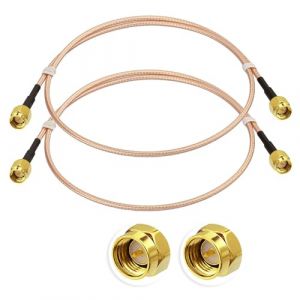 Superbat C&acirc;ble Rallonge Antenne WIFI SMA 50cm M&acirc;le vers M&acirc;le C&acirc;ble RG316 50Ohm pour Mesure SWR, Analyseur de Spectre, Amplificateur &agrave; Faible Bruit LNA, R&eacute;cepteur ADS-B, Antenne (2 pi&egrave;ces) (Superbat-EU, neuf)