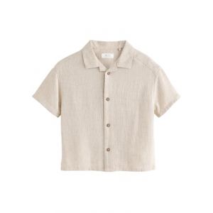 NEXT Gar&ccedil;on Chemise en Lin m&eacute;lang&eacute; &agrave; Manches Courtes Neutral Plain 3 Ans-4 Ans (Next Germany GmbH, neuf)