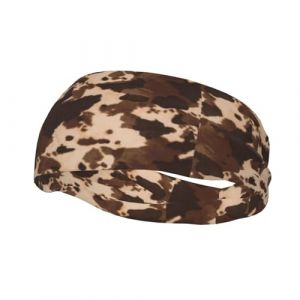 Bandeau de sport en cuir de vache marron imprim&eacute; artistique - Bandeaux de sport polyvalents pour enfants et adultes - Bandeau r&eacute;glable (JUNGTae, neuf)