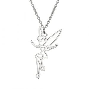 EUEAVAN Princesse Wendy Tinkerbell Pendentif Collier F&eacute;e Pixie Ange &agrave; la mode Danseur Magique Exquise Ballet Choker Bijoux Conte de F&eacute;e Citation Filles Femmes Ados (EUEAVAN, neuf)