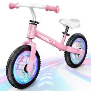 HappyGoLucky Draisienne Enfants sans Pédales de 2-5 Ans Jusqu'à 35 kg, Velo Enfant avec Lumière à Deux Roues Fille Jouet Enfant 2 Ans Vélo d'enfant Ultra-léger Cadeau (L'Univers Jeux, neuf)