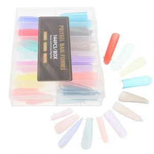 MUSISALY Capsules D&rsquo;Ongles Longs Carr&eacute;s 144 Pcs Extensions Pr&eacute;form&eacute;es en Cristal Transparent sans Papier Couleurs Macarons Kit Manucure Soi-M&ecirc;me Adh&eacute;rence Renforc&eacute;e Usage Maison et (YangF, neuf)