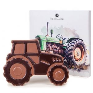 Tracteur en chocolat &ndash; Tablette de chocolat &ndash; Chocolat au lait | Chocolat noir | Id&eacute;e cadeau | Cadeau | Homme | Gar&ccedil;on | V&eacute;hicule agricole | Amant | Agriculteur | Anniversaire | No&euml;l | P&acirc;ques (CHOCOLISSIMO FR, neuf)