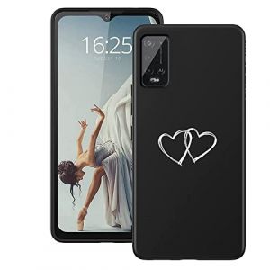 EuoDuo Coque de t&eacute;l&eacute;phone pour Wiko Power U20 / U10 &Eacute;tui en Silicone Liquide Souple TPU Protection &agrave; 360 degr&eacute;s Motif Antichoc Housse Case Cover - C&oelig;urs d'amour (VLQI, neuf)