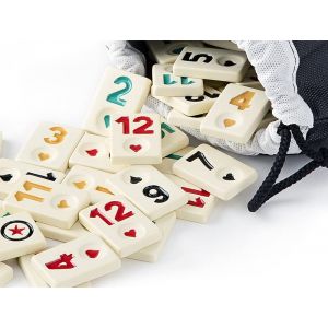 SEMUS Star Rummy/Okey Jeu de pions Okey TASI en m&eacute;lamine extra mat (SEMUS-SHOP, neuf)