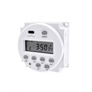 JZK Minuteur numérique programmable avec écran LCD - Entrée DC 12 V - Sortie 200 V AC-250 V AC - 16 A - unipolaire - Minuterie à Jet Unique CN101A (Union Max, neuf)