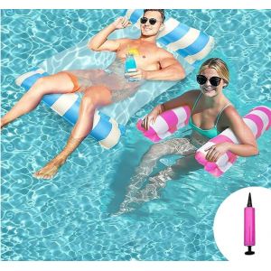 NINGESHOP 2Pcs Flottant Hamac Gonflable,4 in 1 Bouee Piscine Adulte,Matelas Gonflable Piscine,Matelas Piscine Gonflable Bouée,Fauteuil Gonflable de Piscine,Hamac d’Eau Plage Portable pour Partie (Küchenstudio Ortmann & Winter GmbH, neuf)