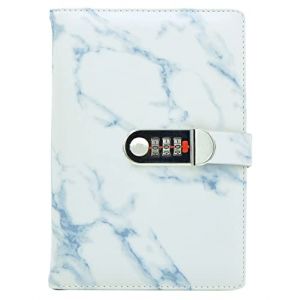 NectaRoy Carnet de Notes avec Serrure &agrave; combinaison - Journal Intime avec Cadenas - Cahier Journal Bloc-notes Secret en PU Cuir Pour Bureau - Porte-stylo Format, Taille 218x150mm (LC online, neuf)