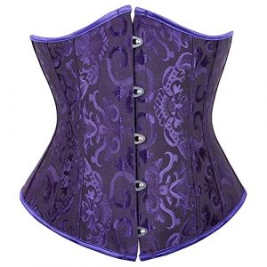 Josamogre Corset Underbust Bustier Femme Top Floral Lacet Push Up Serre Taille Sexy Gothique Deguisement Violet 5XL (Josamogre Corset, neuf)