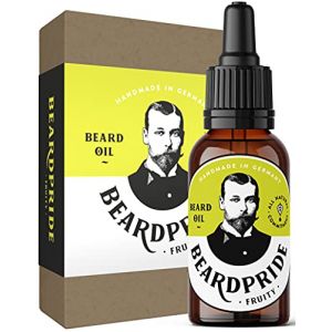BEARDPRIDE Huile à barbe pour hommes - Fruity - L'huile à barbe originale du barbier - Notre huile pour barbe rend la barbe douce - Huiles 100% naturelles - Huile à barbe pour les hommes (LinaCare, neuf)