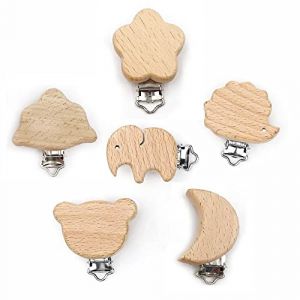 Attache Sucette,Attache Tétine,Sucette Clips,Bebe Pince,6 PC Porte Sucette Forme de Dessin Animé pour Bébé Attache Tétine Attachée aux Vêtements Landau (SPEER, neuf)