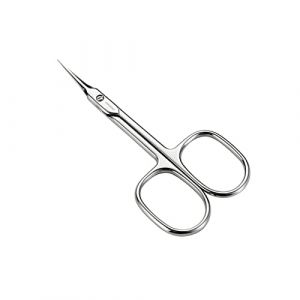 JARVISTAR Ciseaux à cuticules Ciseaux guisés extra fins en acier trempé Ciseaux de manucure avec surface de coupe incurvée à ongles pour cuticules, sourcils, résidus de cils, 9,3 cm (Jarvistar-EU, neuf)