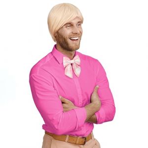 Balinco Perruque blonde pour homme, perruque blonde masculine, cheveux courts, perruque pour homme, perruque blonde claire, costume de carnaval avec nœud papillon, cosplay, anime, carnaval, Halloween (Balinco, neuf)