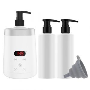 JOJOCOSMO Chauffe-huile de massage avec deux distributeurs de bouteilles d'huile, chauffe-bouteille de lotion, avec lampe d'ambiance dégradée et entonnoir,pour salon de massage à (Beidieli, neuf)