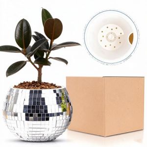 Pot de Fleur Boule Disco Miroir,ROSEONE Planteur Boule Disco Pots &agrave; Suspendre Jardini&egrave;re Pot Cintre avec Crochet,Boho D&eacute;cor Porte Plante pour D'int&eacute;rieur et D'ext&eacute;rieur,Grasses,Plantes A&eacute;riennes (guangzhouchenwumeizhuangyongpinyouxiangongsi, neuf)