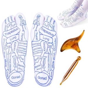 reflexologie plantaire,reflexologie,Chaussettes de réflexologie pour les pieds, chaussettes d'acupression, chaussettes de réflexologie, chaussettes de réflexologie avec stylo d'acupression (yinghonghuwaiyongpin, neuf)
