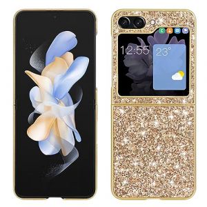 Coque pour Samsung Galaxy Z Flip 6 Paillette Glitter Housse Etui de Protection Shiny Cas Cover Strass Brillante Bling Bling Ultra Silicone Luxury Backcase Coquille pour Samsung Galaxy Z Flip 6 ,Or (Bolong, neuf)
