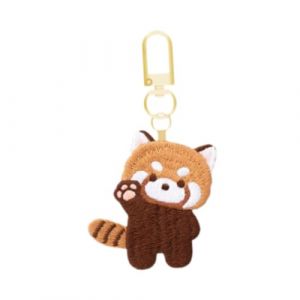 Qianly Porte-clés Panda Roux, Porte-clés Brodé Réversible, Porte-clés Animaux Créatifs pour Cadeaux de Saint-Valentin, Style B (Conbooes, neuf)