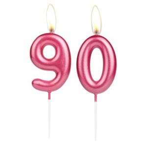 Bougie d'anniversaire scintillante en forme de chiffre 90&egrave;me anniversaire en rose clair, bougie de g&acirc;teau en rose num&eacute;ro 90, d&eacute;coration de g&acirc;teau d'anniversaire pour fille et gar&ccedil;on, d&eacute;coration de (i-QiQi, neuf)