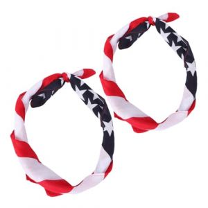 PACKOVE 2pi&egrave;ces Foulard Carr&eacute; &agrave; Motif Drapeau Pour Homme Foulard Pour Cheveux Bandeaux Carr&eacute;s Bijoux De Cou Bandana Pour Homme (Spring TU, neuf)